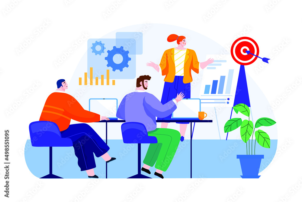 Digital Marketing Illustration concept. Flat illustration isolated on white background