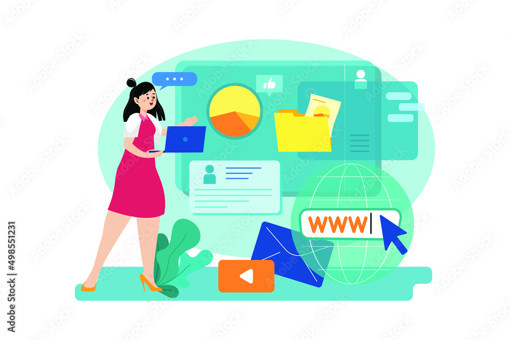 Digital Marketing Illustration concept. Flat illustration isolated on white background Digital Marketing Illustration concept. Flat illustration isolated on white background