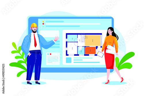 Construction service Illustration concept. Flat illustration isolated on white background