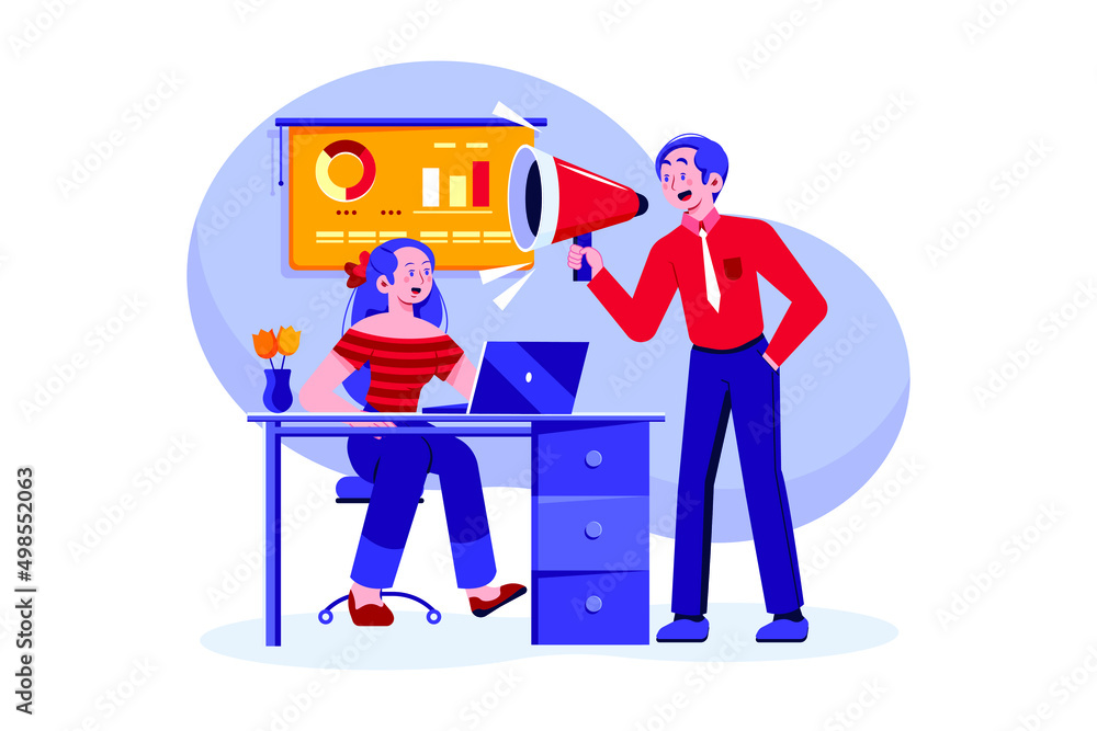 Obraz premium Digital Marketing Illustration concept. Flat illustration isolated on white background