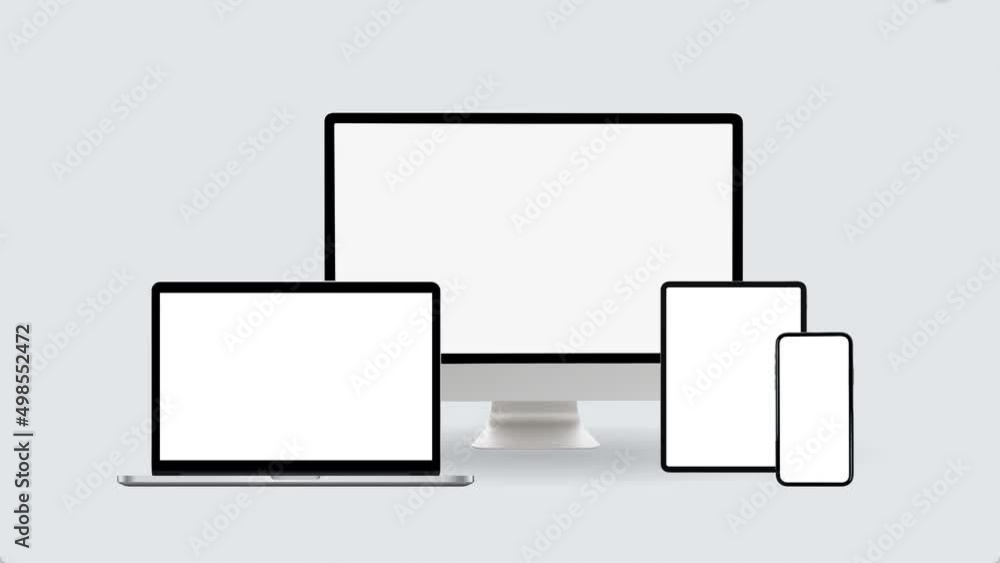 Devices Set Simple Appear Animation Front Devices Set Simple Appear Animation Front