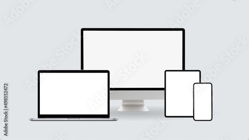 Devices Set Simple Appear Animation Front