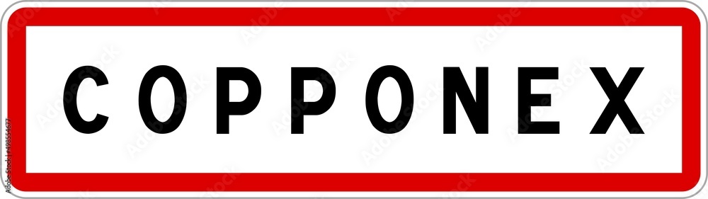 Panneau entrée ville agglomération Copponex / Town entrance sign Copponex Panneau entrée ville agglomération Copponex / Town entrance sign Copponex
