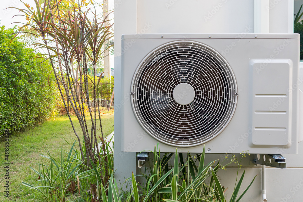 Air condition outdoor unit compressor install outside the house Air condition outdoor unit compressor install outside the house