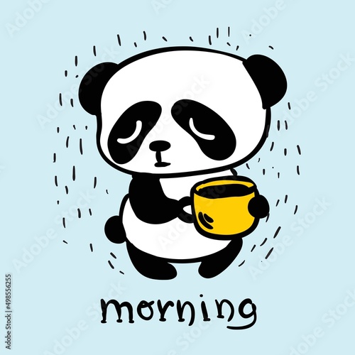 Vector card with cute panda and funny quotes for kid's interiors, banners and posters.