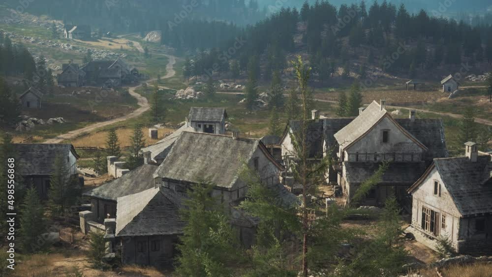 famous mountain village located next to mountain of Austrian alps famous mountain village located next to mountain of Austrian alps