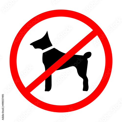 No dogs sign vector icon in flat style
