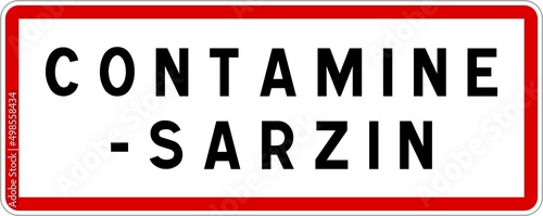 Panneau entrée ville agglomération Contamine-Sarzin / Town entrance sign Contamine-Sarzin