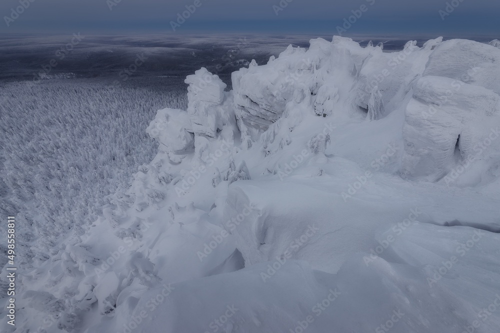 snow covered mountains