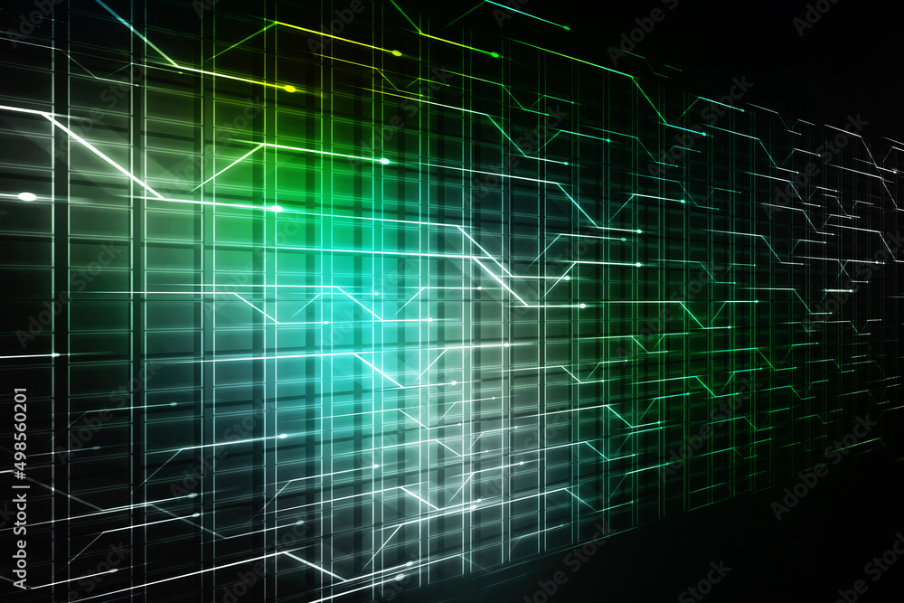 2d illustration Abstract futuristic electronic circuit technology background 2d illustration Abstract futuristic electronic circuit technology background