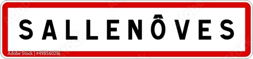 Panneau entrée ville agglomération Sallenôves / Town entrance sign Sallenôves