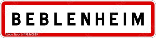Panneau entrée ville agglomération Beblenheim / Town entrance sign Beblenheim