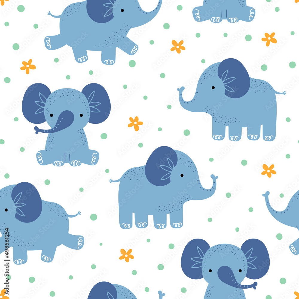 Blue elephants baby background Blue elephants baby background