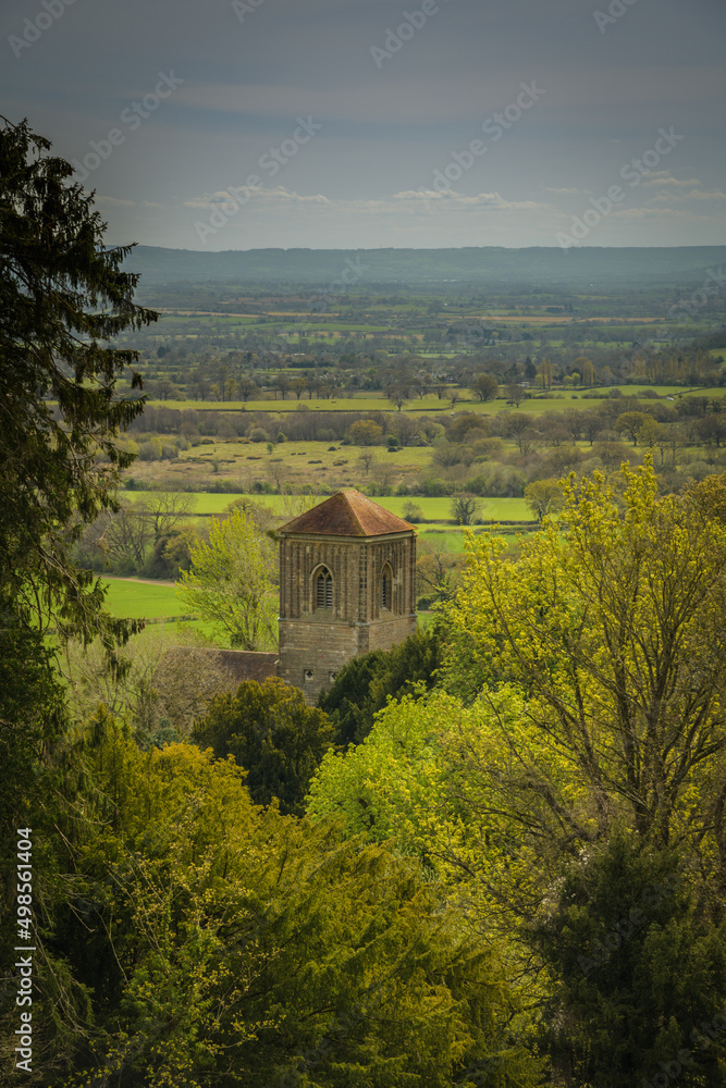 Obraz premium View of Church, from Malvern Hills