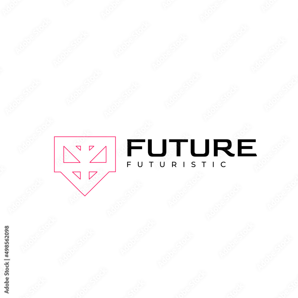 Naklejka premium tech modern line dynamic logo design