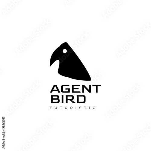 agent bird negative space logo design