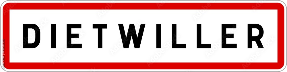 Panneau entrée ville agglomération Dietwiller / Town entrance sign Dietwiller Panneau entrée ville agglomération Dietwiller / Town entrance sign Dietwiller