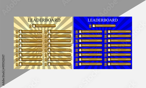 game leaderboard with abstract background