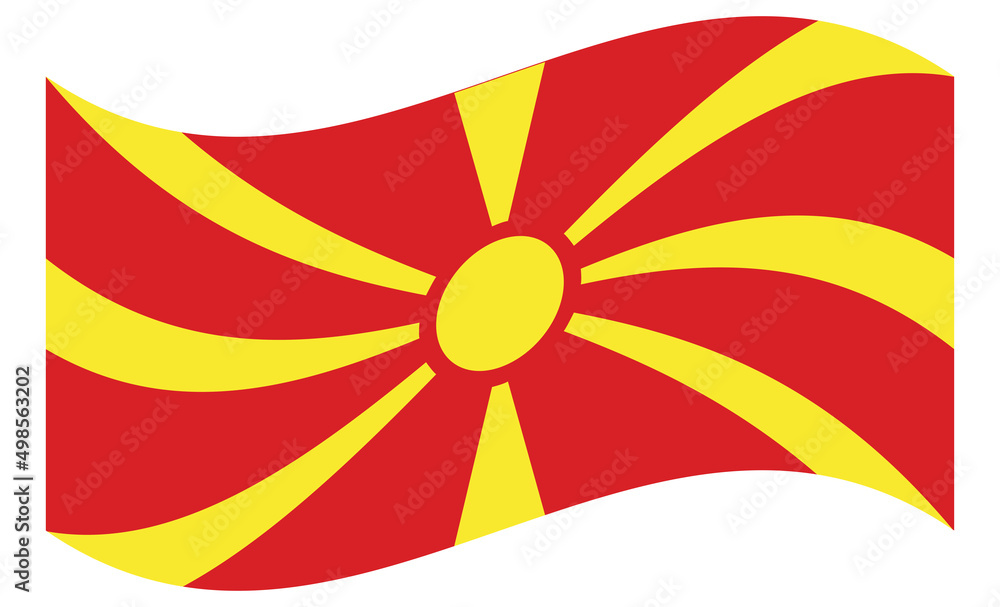 Macedonia Flag vector illustration. National Flag of Macedonia.