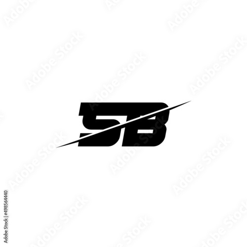 Flat minimal initial SB letter logo with creative cut design inspiration