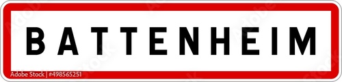 Panneau entrée ville agglomération Battenheim / Town entrance sign Battenheim