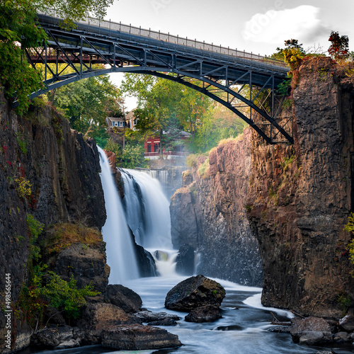 Scenery of the Great Falls in the Paterson Great Falls National Historical Park, New Jersey, USA
