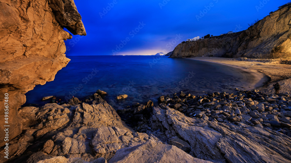 Vista nocturna playa Paraíso de Villajoyosa, Alicante