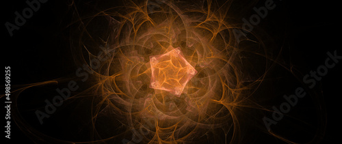 Digitally Rendered Beautifully exquisite symmetrical rotating fractal dynamic energy photo