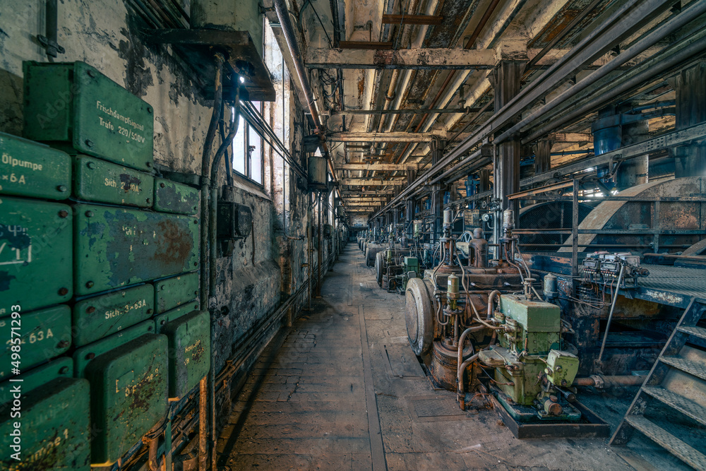 Fototapeta premium A briquette factory is a mechanical plant for refining coal. Briquettes can be produced from sieved lignite or hard coal dust.