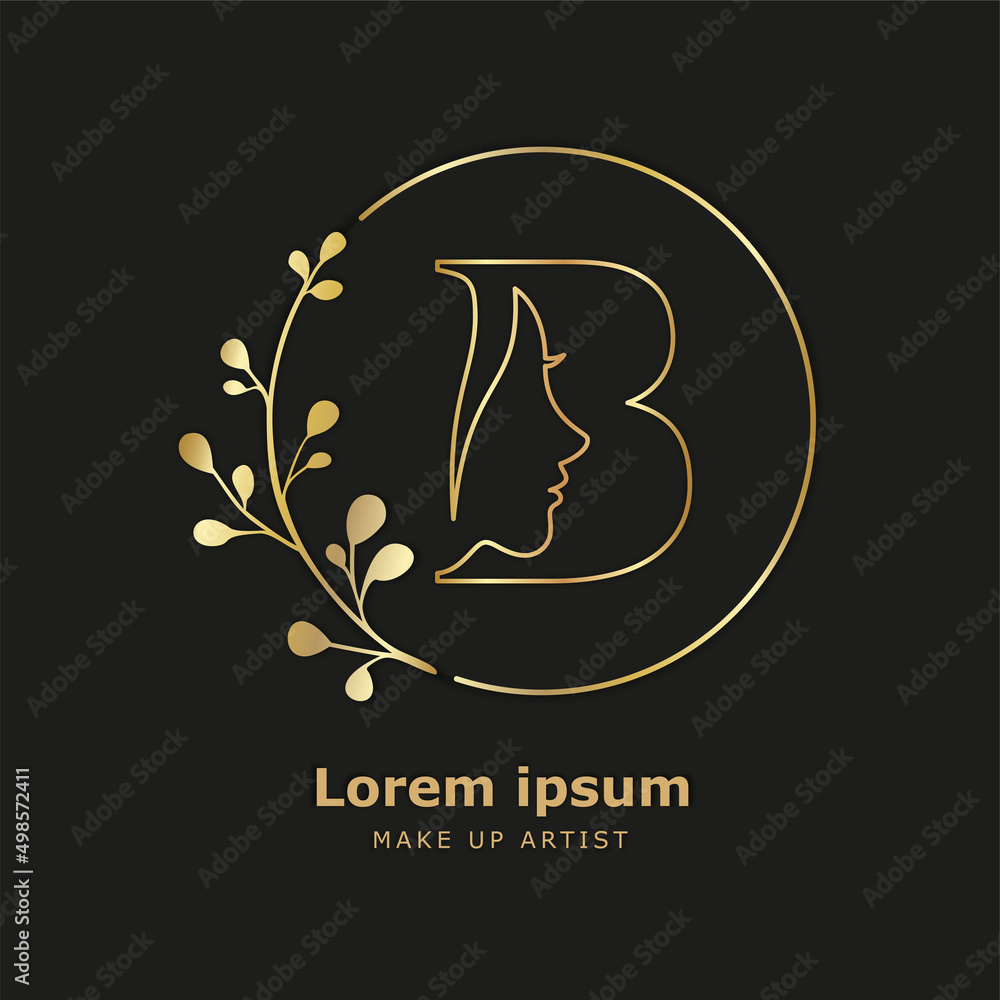 Luxury dark gold makeup artist logo Stock Vector Adobe Stock