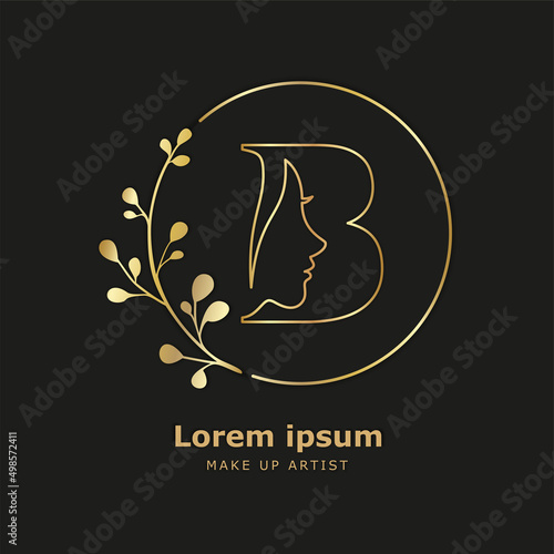 Luxury dark gold makeup artist logo