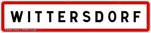 Panneau entr  e ville agglom  ration Wittersdorf   Town entrance sign Wittersdorf