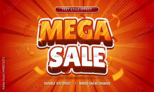 Mega sale bold editable text effect Premium Vector	
