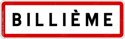 Panneau entrée ville agglomération Billième / Town entrance sign Billième