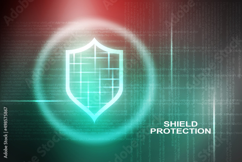 2d illustration Security concept - shield