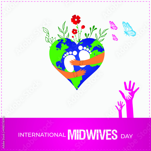 International Midwives Day. Template for background, banner, card, poster. vector illustration.