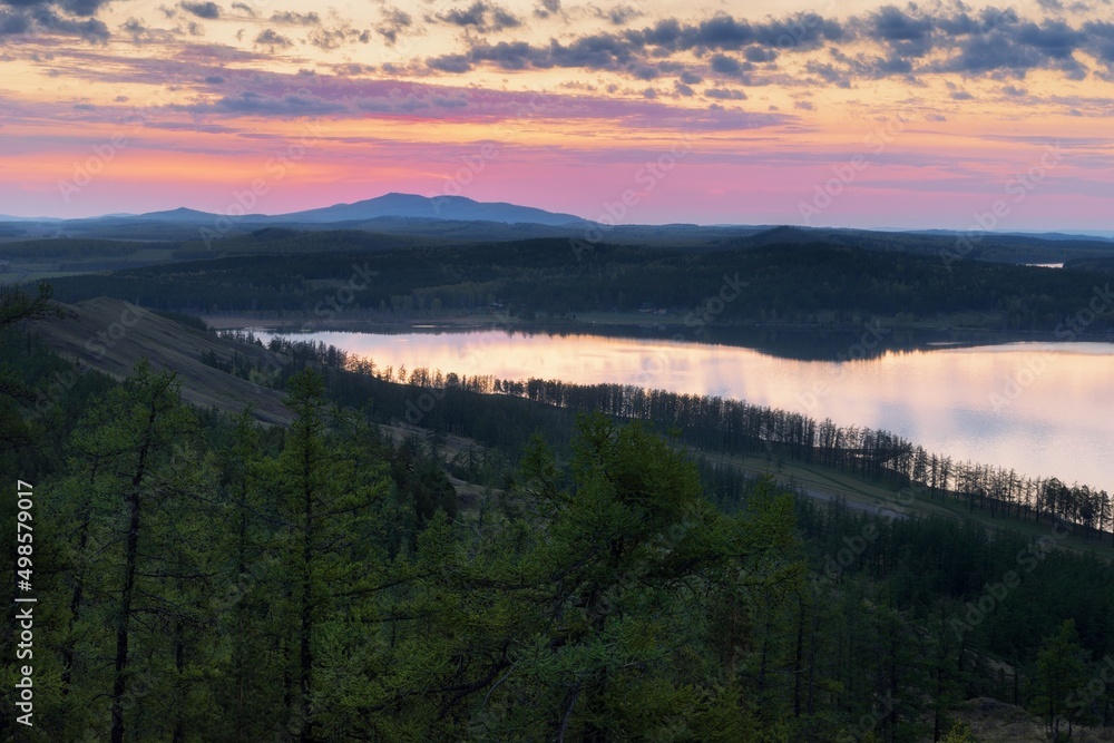 sunrise over the mountains