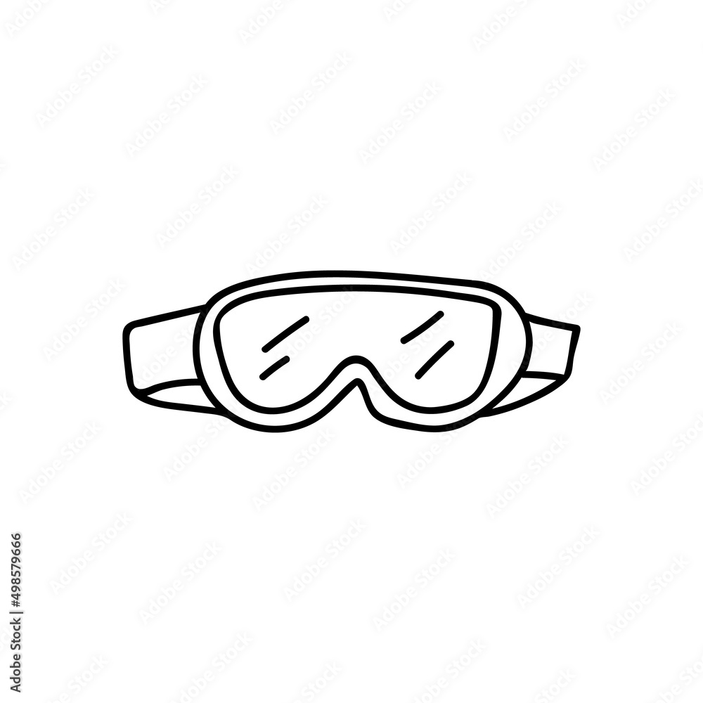 Ski goggles doodle illustration in vector. Hand drawn ski goggles icon in vector. Ski goggles doodle illustration in vector. Hand drawn ski goggles icon in vector.