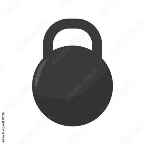 Obraz na płótnie Weight. Black dumbbell. Equipment for sports and bodybuilding. Kettlebell for Strength Exercises. Flat cartoon illustration w salonie