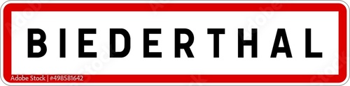 Panneau entrée ville agglomération Biederthal / Town entrance sign Biederthal