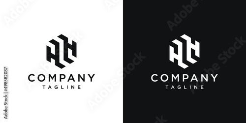 Creative Letter HH Monogram Logo Design Icon Template White and Black Background