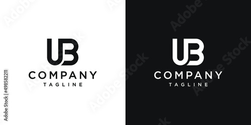 Creative Letter UB Monogram Logo Design Icon Template White and Black Background photo