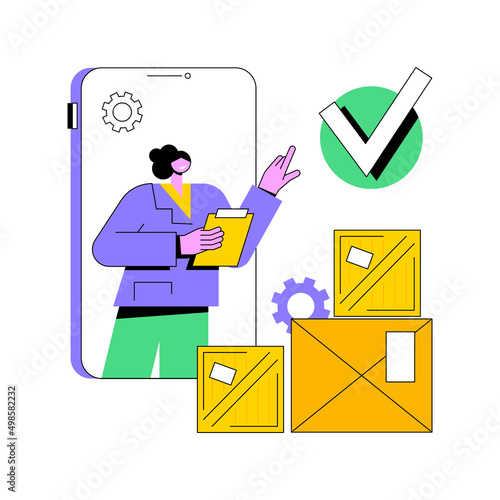 Order complete abstract concept vector illustration. E-commerce website, online store, digital purchase status, booking complete, order and shipping details, delivery service abstract metaphor.