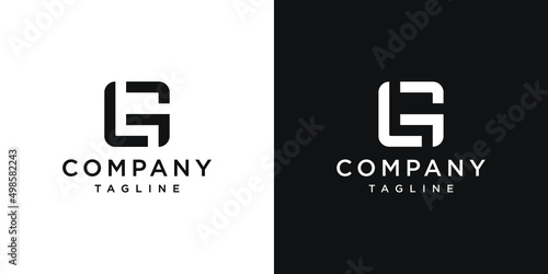 Creative Letter GL Monogram Logo Design Icon Template White and Black Background