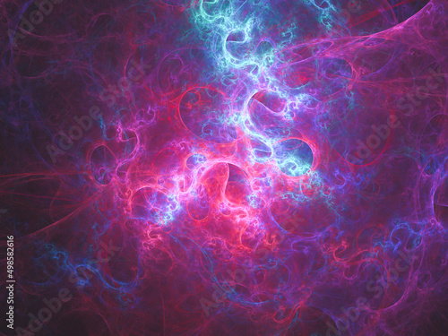 Abstract fractal art background, suggestive of astronomy and nebula. Computer generated fractal illustration art nebula pink blue galaxy