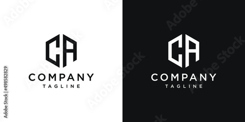 Creative Letter CA Monogram Logo Design Icon Template White and Black Background