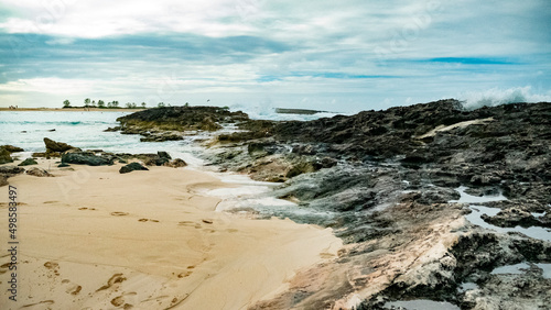 Fototapeta Naklejka Na Ścianę i Meble -  shoreline beaches island blue tan