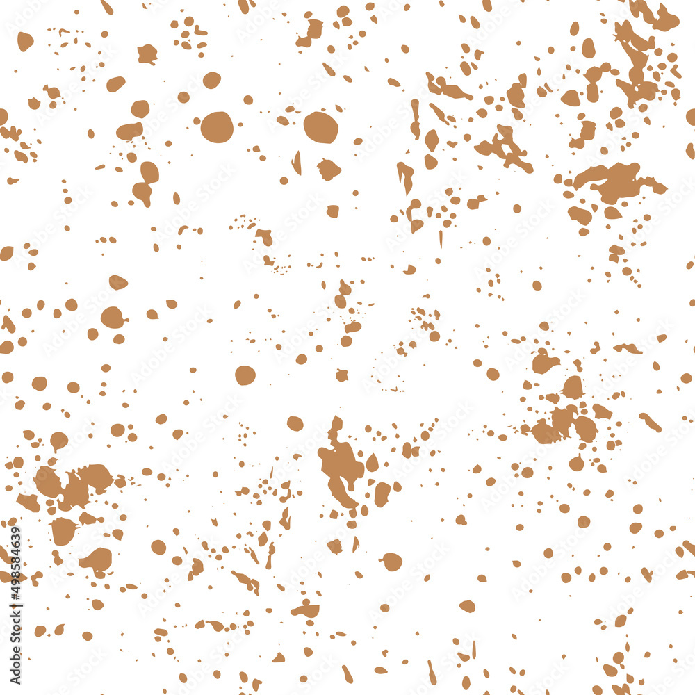 Peachy seamless pattern with dots and splashes. 