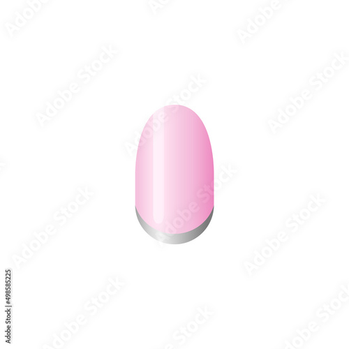 Nail art design for beauty salon in pink realistic vector illustration isolated.
