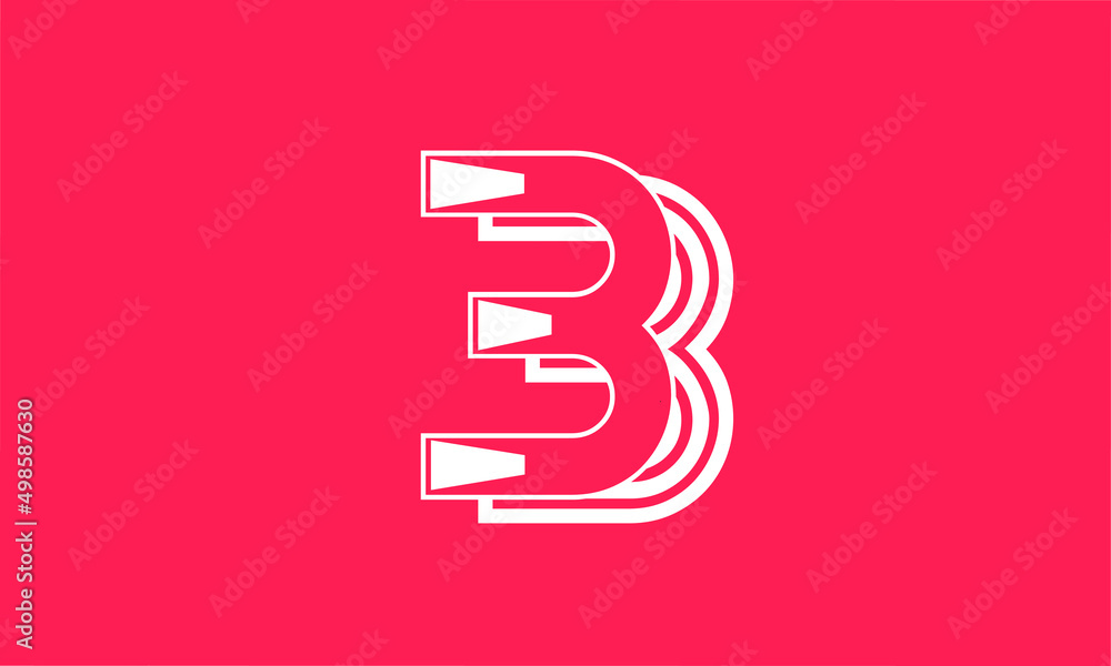 initials alphabet logo icon vector Letter 3B initials alphabet logo icon vector Letter 3B